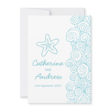 Starfish mer tourbillon bleu plage invitation mari