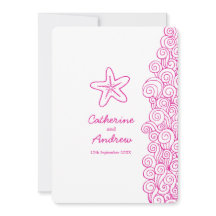 Starfish mer tourbillon rose plage invitation mari