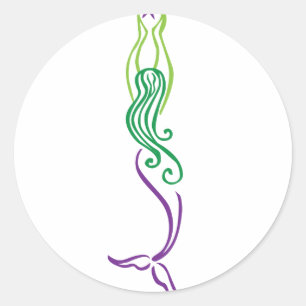 Starfish Mermaid Runder Aufkleber