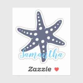 StarFish Midnight Blue Name Aufkleber