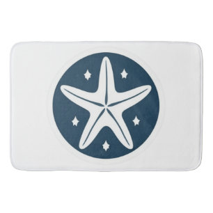 Starfish mit weißen Sternen Badematte
