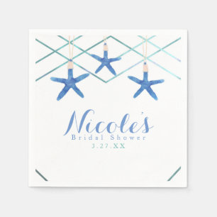 Starfish & Modern Lines Eleganter Strand Custom Serviette