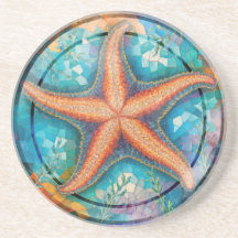 Starfish Mosaic rond Dessous de verre de grès