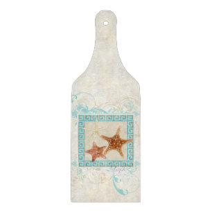 Starfish Muscheln Griechischer Musterstrand Schneidebrett