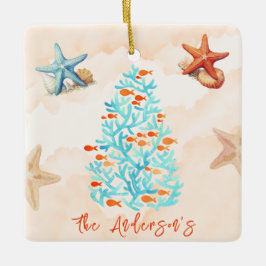 Starfish Muscheln Sandy Beach Weihnachten Keramikornament