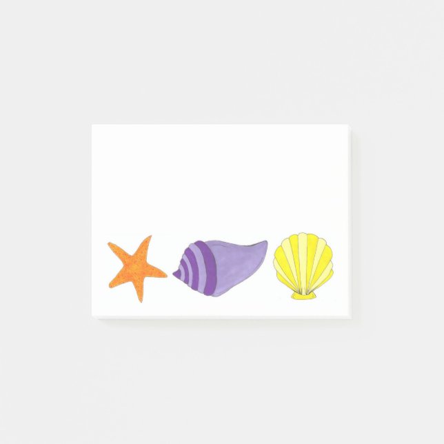 Starfish Muscheln Sea Muschel Beach Nachhinweise Post-it Klebezettel (Vorderseite)