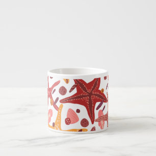 Starfish Muscheln: Skandinavisches Meeresmuster Espressotasse