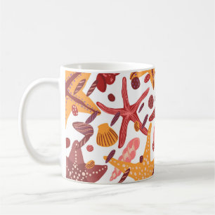 Starfish Muscheln: Skandinavisches Meeresmuster Kaffeetasse