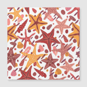 Starfish Muscheln: Skandinavisches Meeresmuster Magnetkarte