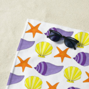 Starfish Muscheln Strandurlaub Gelb Strandtuch