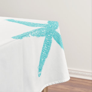 Starfish Muster Aquamarin Blue White Elegantes Par Tischdecke