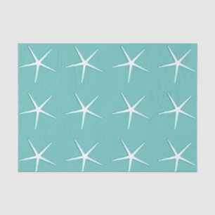 Starfish Muster Aquamarin Blue White Niedlich Naut Seidenpapier