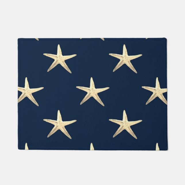 Starfish Muster auf festem Hintergrund Fußmatte (Vorderseite)