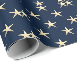 Starfish Muster auf festem Hintergrund Geschenkpapier