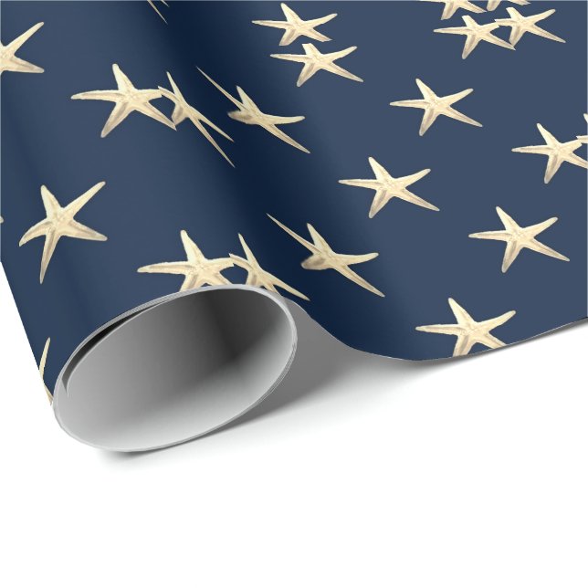 Starfish Muster auf festem Hintergrund Geschenkpapier (Rolleneckpunkt)