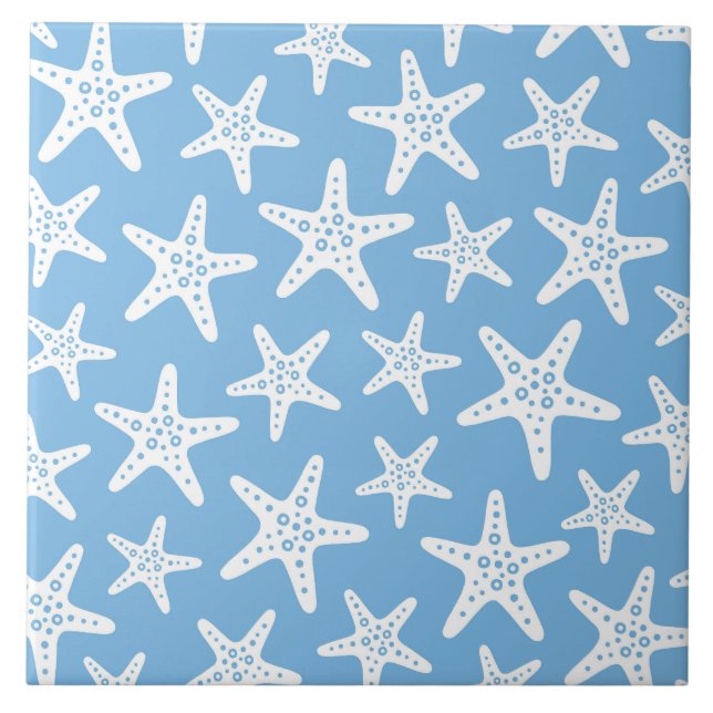 Starfish Muster Blau Fliese (Vorderseite)