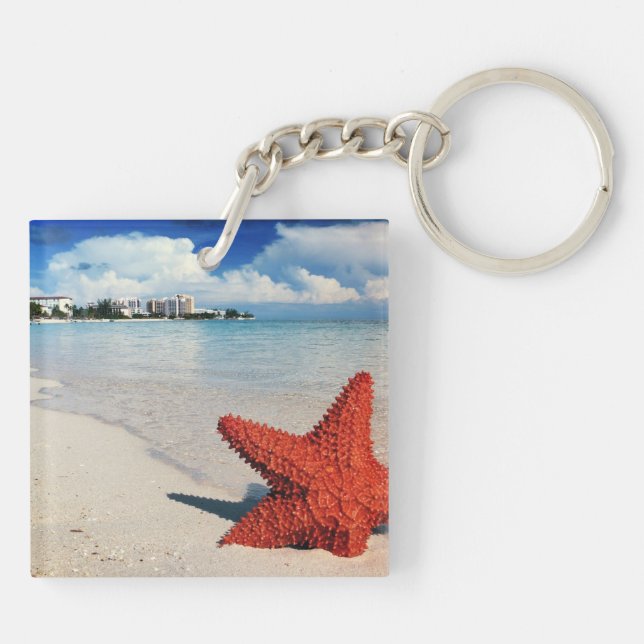 Starfish, Nassau, Bahamas Schlüsselanhänger (Rückseite)