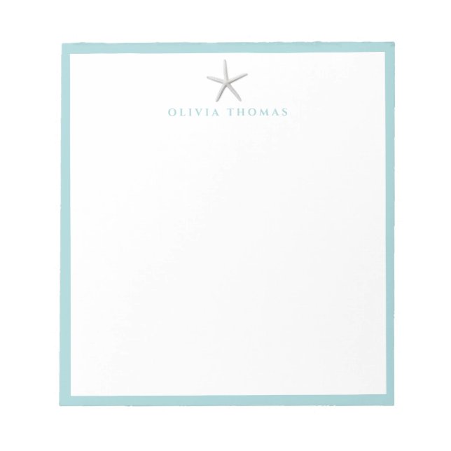 Starfish nautische personalisierte Stationerie Notizblock (Vorderseite)