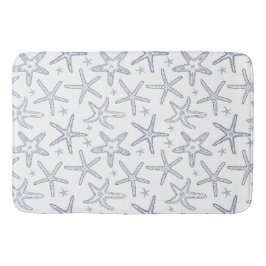 Starfish Navy Blue and White Coastal Meereswelt Pr Badematte