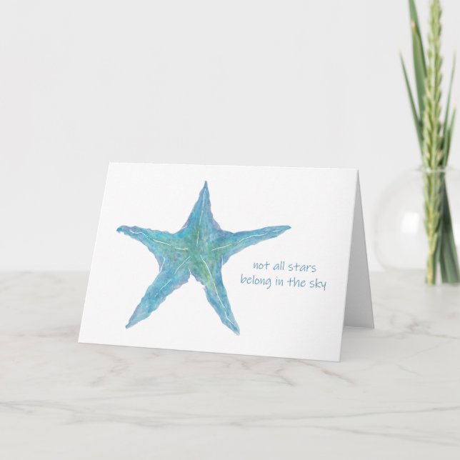 Starfish - Nicht alle Sterne Grußkarte Karte (Vorderseite)