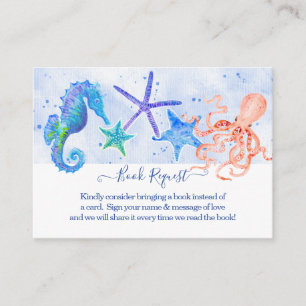 Starfish Octopus Seepferd Beach Boy Babydusche Begleitkarte