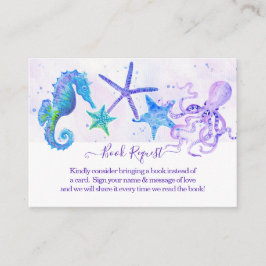 Starfish Octopus Seepferd Beach Girl Babydusche Begleitkarte