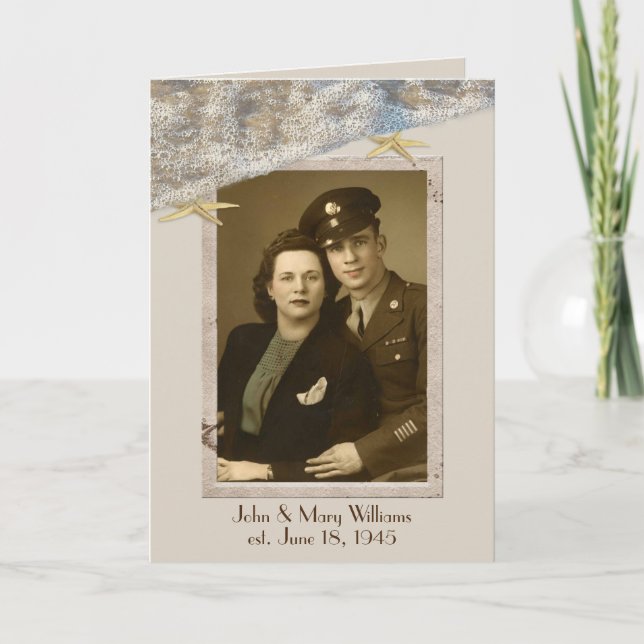 Starfish On Beach Foto Frame Karte (Vorderseite)