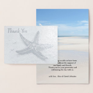 Starfish-Ozean-Sommer-Strand-Thema-Hochzeits-Dank Folienkarte