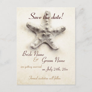 Starfish - Ozeanflüstern - Save the Date Ankündigungspostkarte