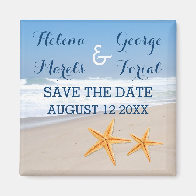 Starfish Paar Hochzeit am Strand Save the Date Magnet (Vorne)