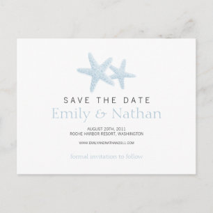 Starfish Pair Save the Date Postcard Ankündigungspostkarte