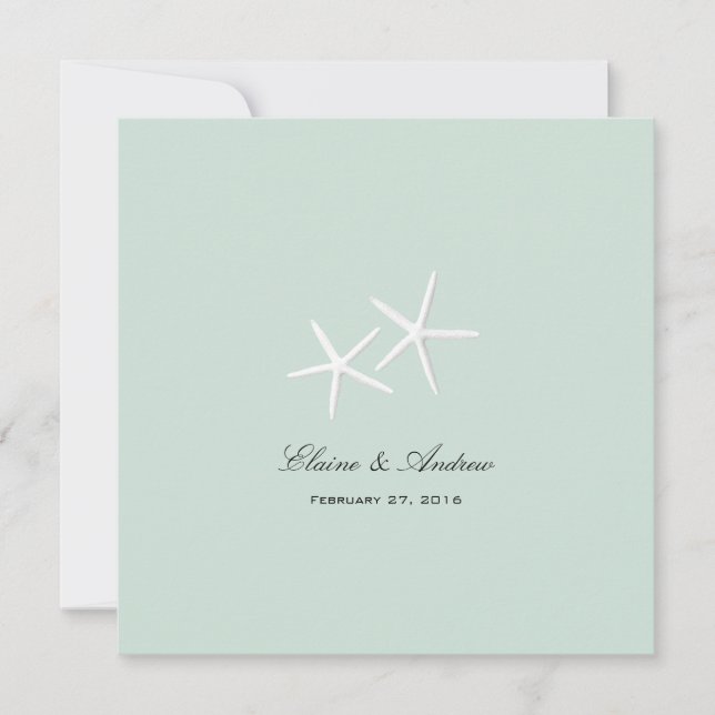 Starfish Passion Custom Beach Wedding Invitations (Devant)