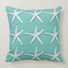 Starfish Pattern Beach Coasta Aquamarine Blaue Bau Kissen