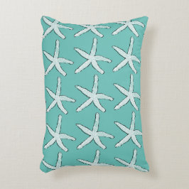 Starfish Pattern Beach Coastal Aquamarin Blue Styl Dekokissen