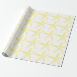 Starfish Pattern Beach Coastal Golden Yellow Cool Geschenkpapier<br><div class="desc">Printed with golden yellow starfish patterns in white background! You may change the color of the starfish by changing the background color as you like.</div>