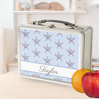 Starfish Pattern Beach Marine Individuelle Name Metall Brotdose
