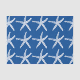 Starfish Pattern Beach Nautic Coastary Navy Blue Seidenpapier