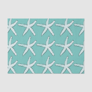 Starfish Pattern Beach Nautical Coastal Aquamarin  Seidenpapier