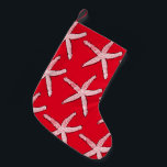 Starfish Pattern Beach Red White Christmas 2020 Kleiner Weihnachtsstrumpf<br><div class="desc">Entworfen mit Seesternmustern in farbenfrohen roten Hintergrund. Sie können die Hintergrundfarbe nach Belieben ändern.</div>