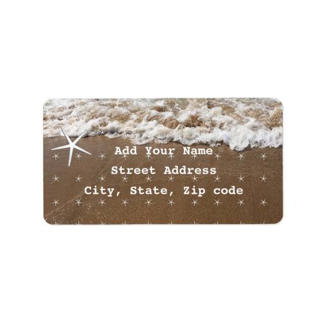Starfish Patterns Beach Schöne Hochzeiten 2021 Adressaufkleber (Vorne)