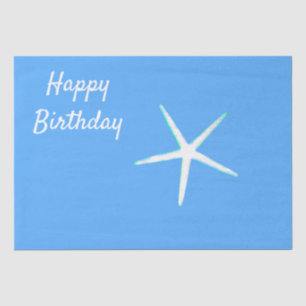 Starfish Patterns Happy Birthday Nautical Blue Seidenpapier