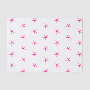 Starfish Patterns Pink White Beach Nautical 2022 Seidenpapier
