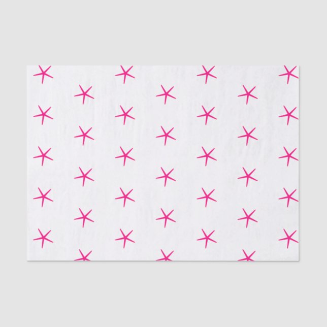 Starfish Patterns Pink White Beach Nautical 2022 Seidenpapier (Vorderseite)
