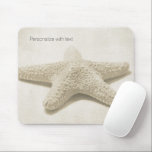Starfish Personalized Mousepad<br><div class="desc">Starfish beach theme neutral cream tones personalized</div>