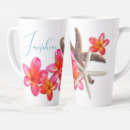 Starfish Plumeria Blume Personalisiert Milchtasse