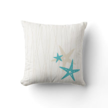 Starfish-quadratisches weißes Kissen