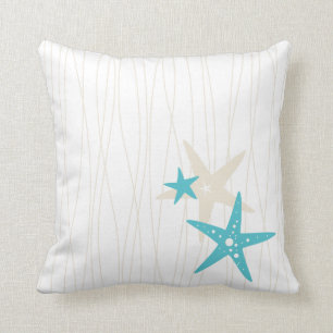 Starfish-quadratisches weißes Kissen