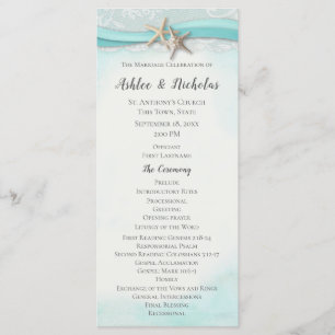 Starfish Ribbon Beach Hochzeit Programm