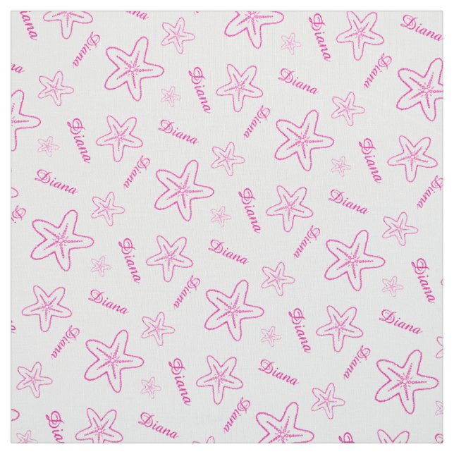 Starfish, rosa, weiße, kundenspezifische Stoffe (Muster)