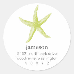 Starfish Round-Address-Label Runder Aufkleber
